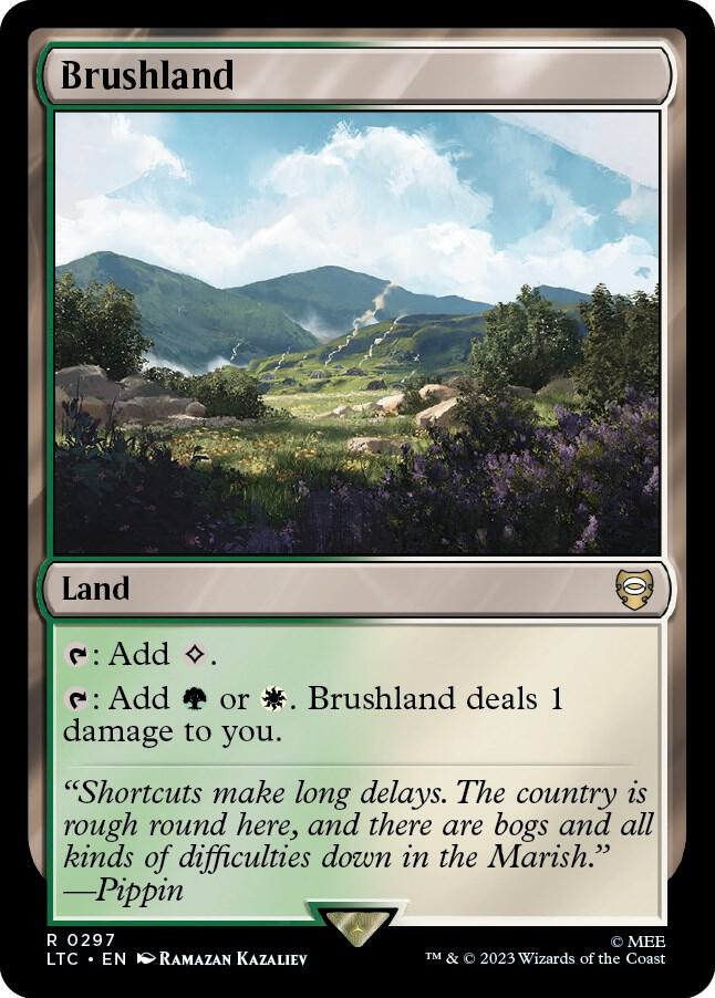Brushland 297 card from Commander: The Lord of the Rings: Tales of Middle-earth