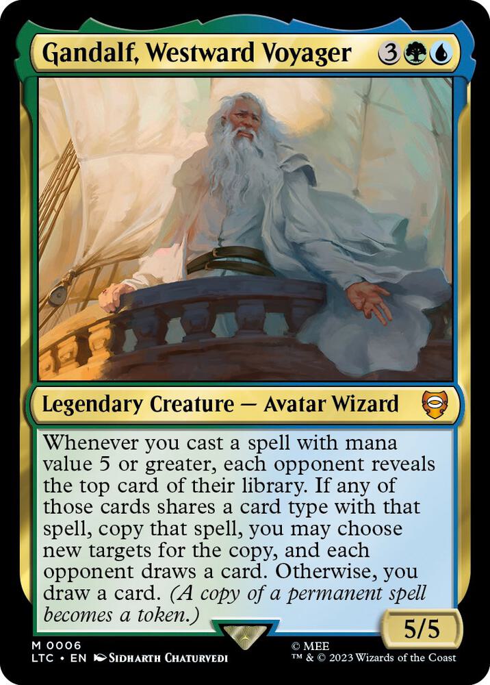 Gandalf, Westward Voyager 6 card from Commander: The Lord of the Rings: Tales of Middle-earth