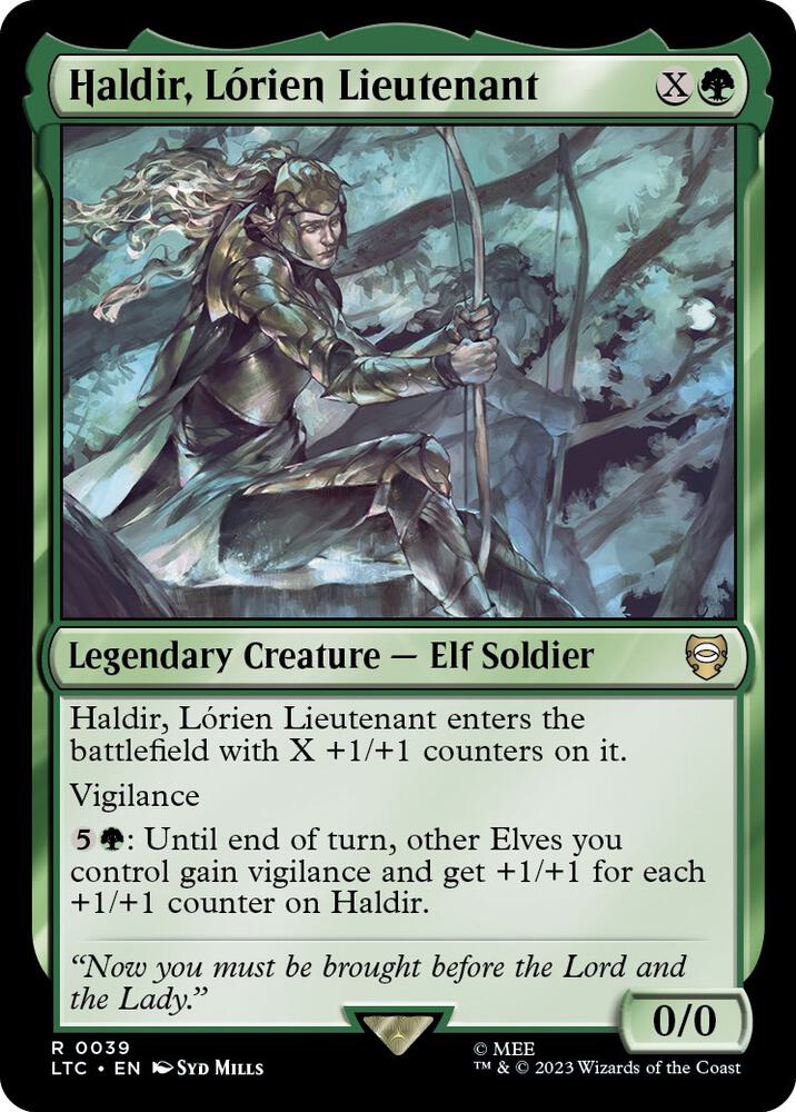 Haldir, Lorien Lieutenant 39 card from Commander: The Lord of the Rings: Tales of Middle-earth