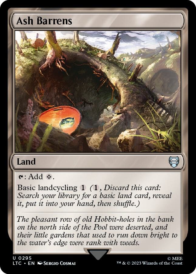 Ash Barrens 295 card from Commander: The Lord of the Rings: Tales of Middle-earth