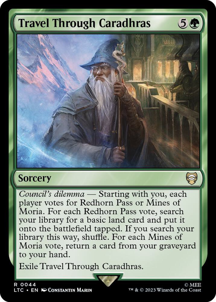 Travel Through Caradhras 44 card from Commander: The Lord of the Rings: Tales of Middle-earth
