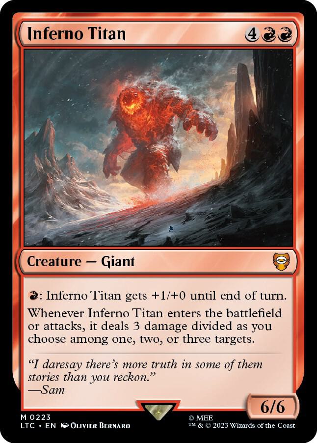 Inferno Titan 223 card from Commander: The Lord of the Rings: Tales of Middle-earth