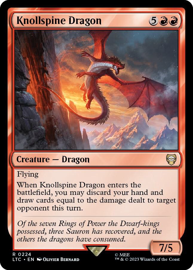Knollspine Dragon 224 card from Commander: The Lord of the Rings: Tales of Middle-earth