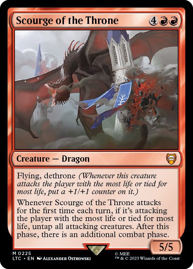 Scourge of the Throne 225 card from Commander: The Lord of the Rings: Tales of Middle-earth