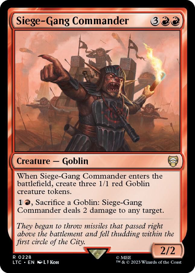 Siege-Gang Commander 228 card from Commander: The Lord of the Rings: Tales of Middle-earth