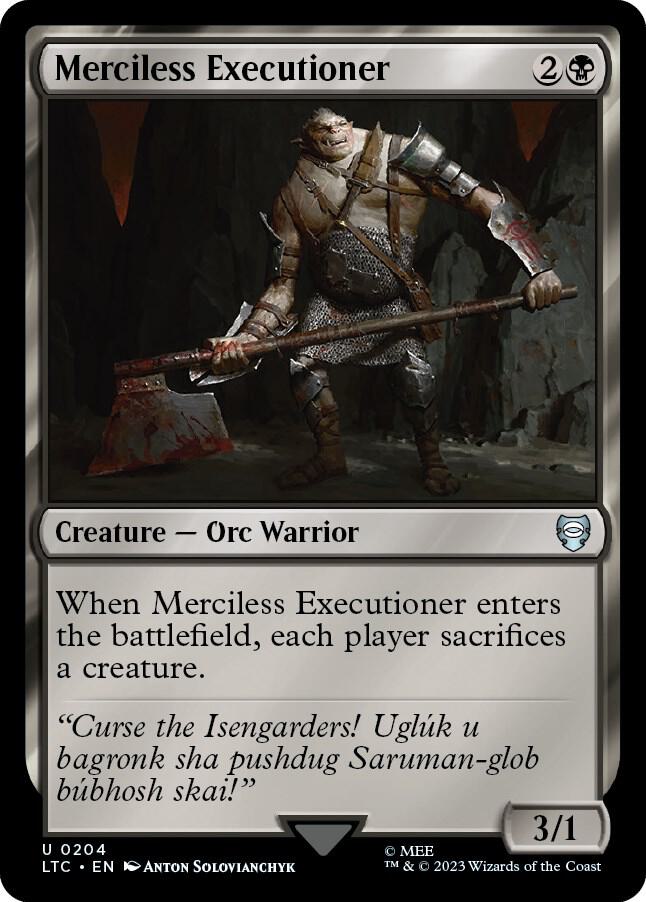 Merciless Executioner 204 card from Commander: The Lord of the Rings: Tales of Middle-earth