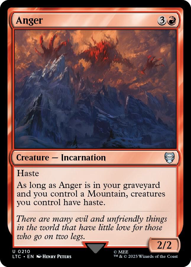 Anger 210 card from Commander: The Lord of the Rings: Tales of Middle-earth