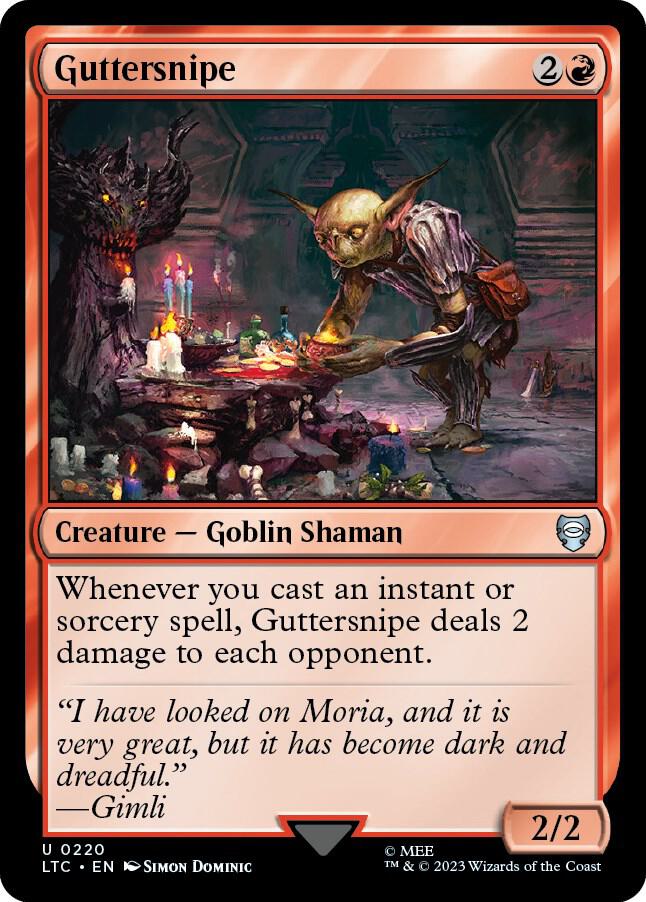 Guttersnipe 220 card from Commander: The Lord of the Rings: Tales of Middle-earth