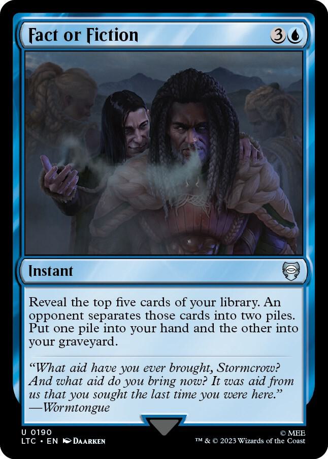 Fact or Fiction 190 card from Commander: The Lord of the Rings: Tales of Middle-earth
