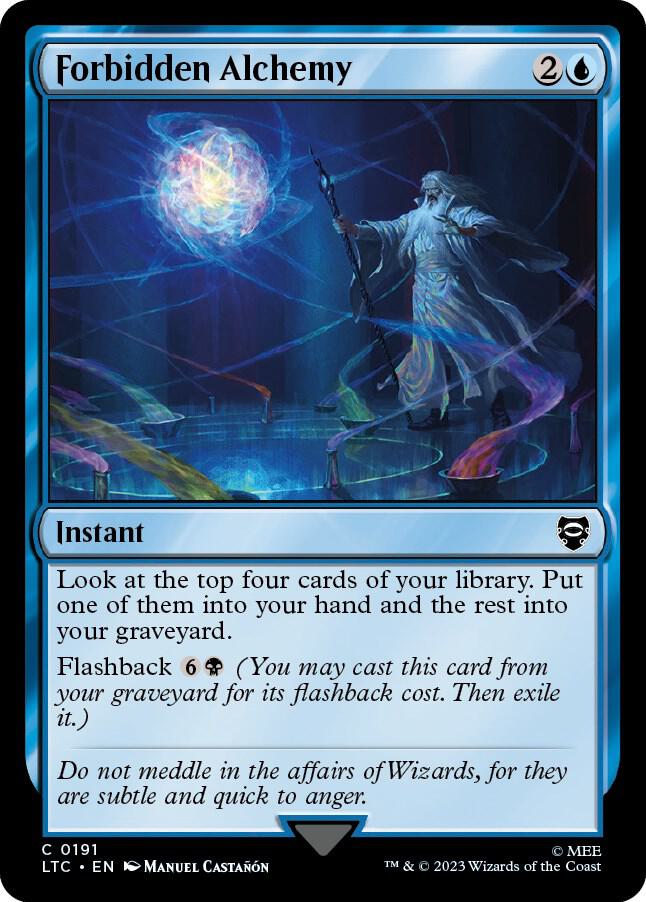 Forbidden Alchemy 191 card from Commander: The Lord of the Rings: Tales of Middle-earth
