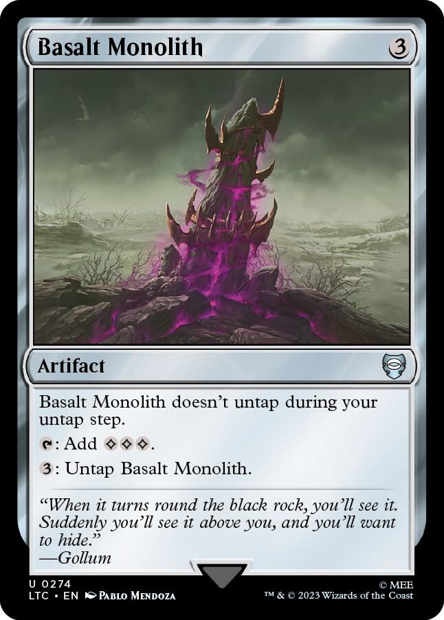 Basalt Monolith 274 card from Commander: The Lord of the Rings: Tales of Middle-earth