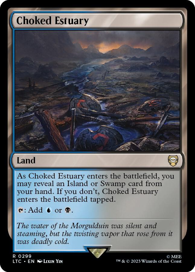 Choked Estuary 299 card from Commander: The Lord of the Rings: Tales of Middle-earth