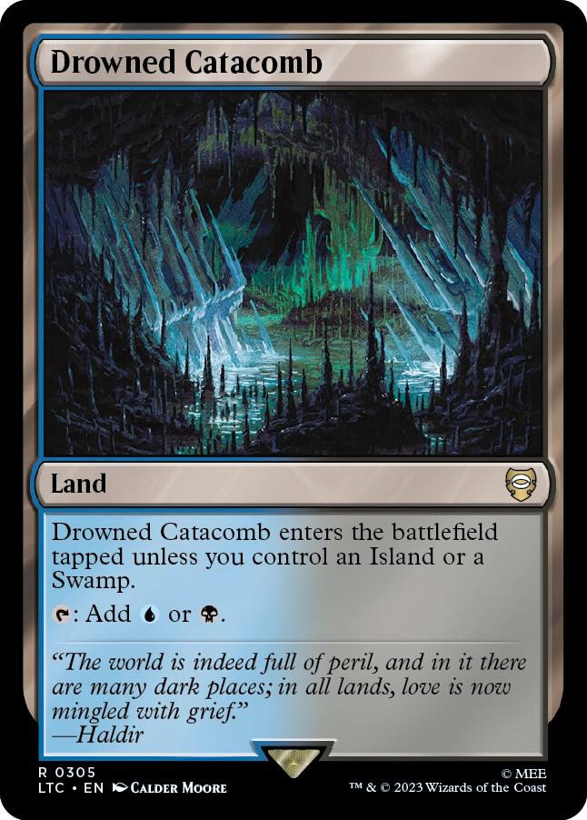 Drowned Catacomb 305 card from Commander: The Lord of the Rings: Tales of Middle-earth