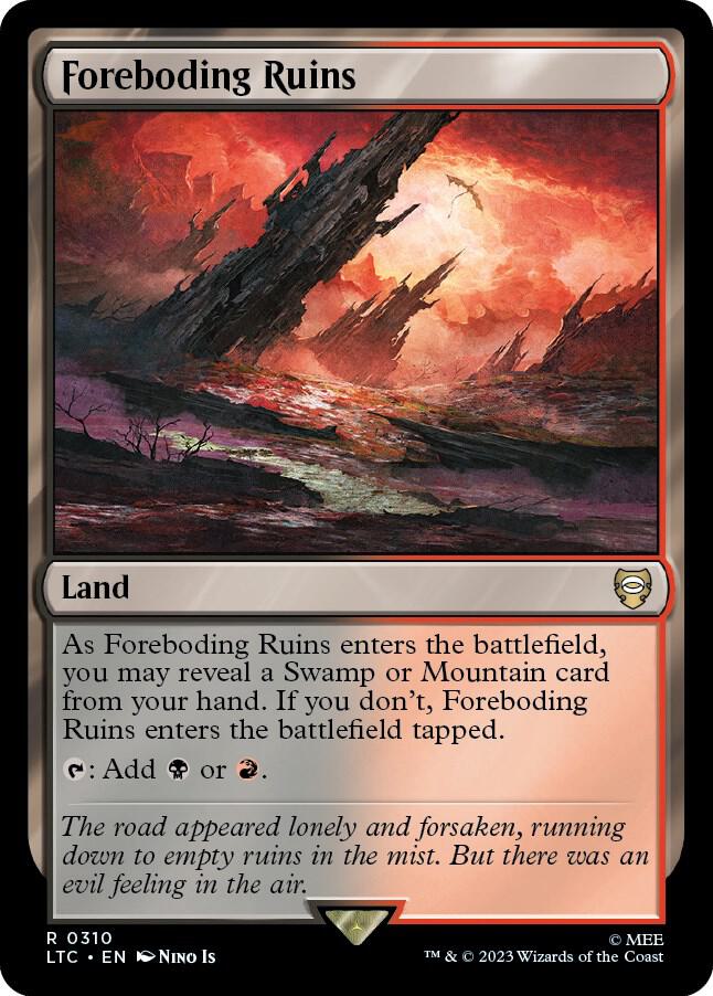 Foreboding Ruins 310 card from Commander: The Lord of the Rings: Tales of Middle-earth