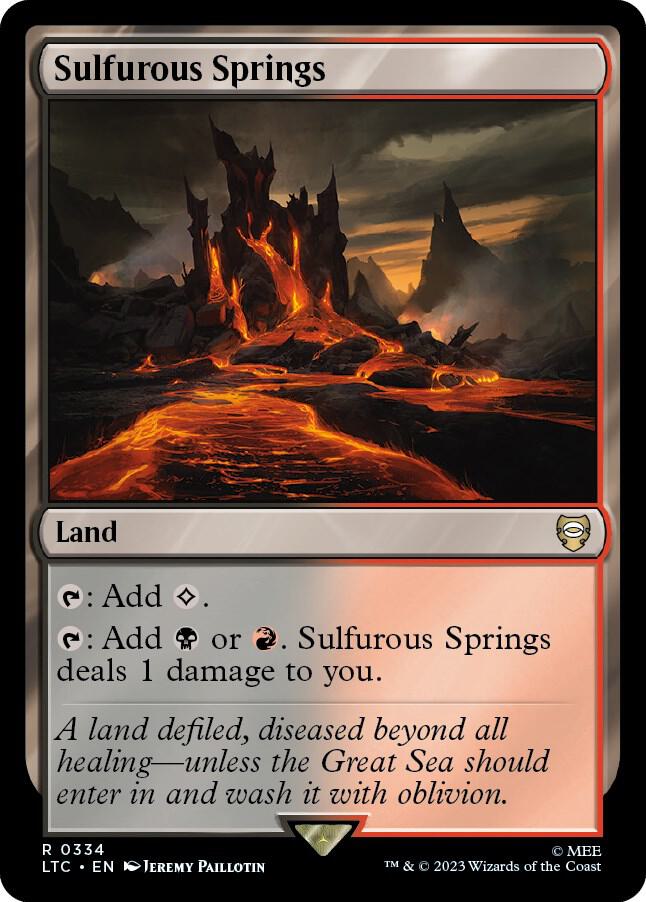 Sulfurous Springs 334 card from Commander: The Lord of the Rings: Tales of Middle-earth