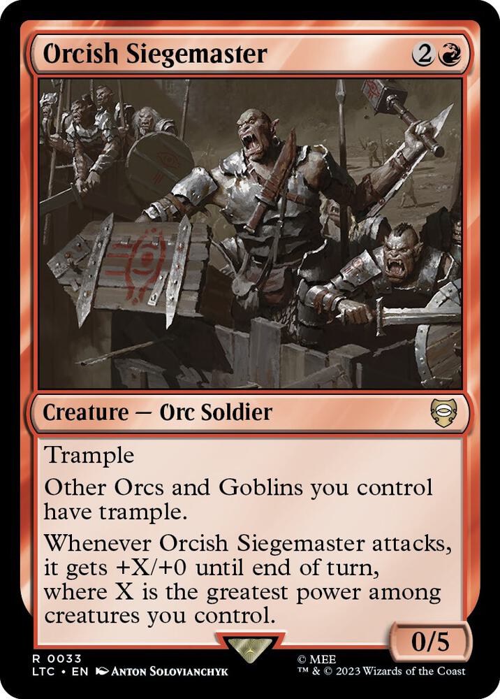 Orcish Siegemaster 33 card from Commander: The Lord of the Rings: Tales of Middle-earth