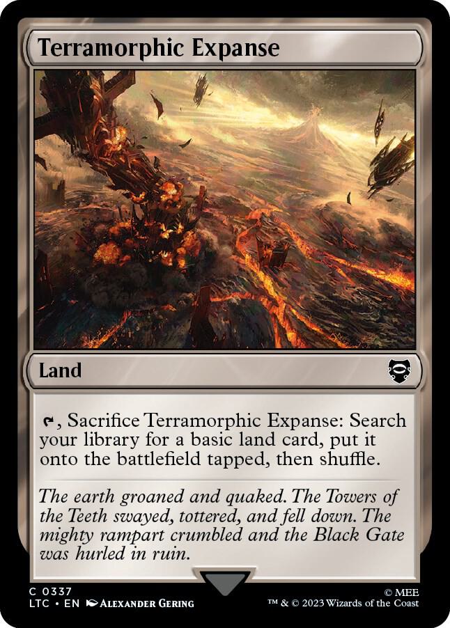 Terramorphic Expanse 337 card from Commander: The Lord of the Rings: Tales of Middle-earth
