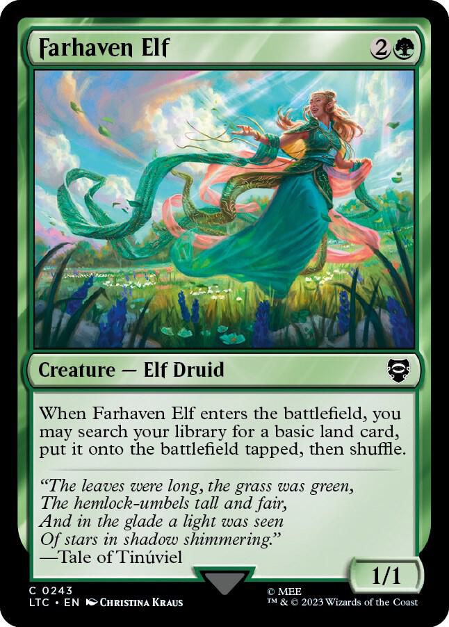 Farhaven Elf 243 card from Commander: The Lord of the Rings: Tales of Middle-earth