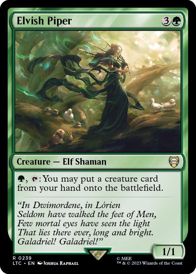 Elvish Piper 239 card from Commander: The Lord of the Rings: Tales of Middle-earth
