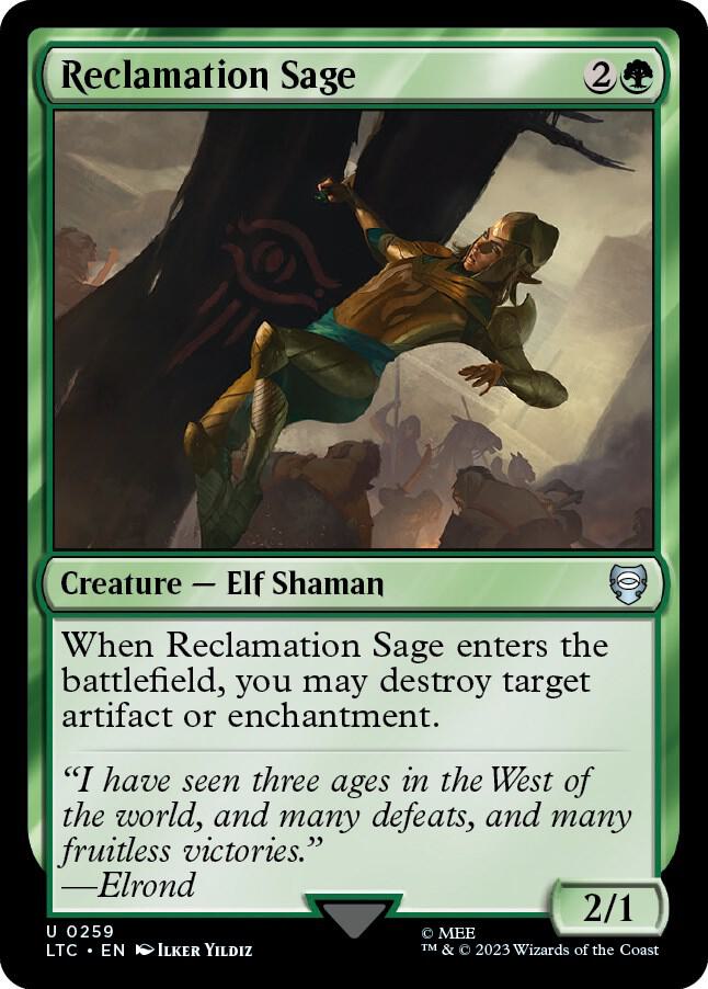 Reclamation Sage 259 card from Commander: The Lord of the Rings: Tales of Middle-earth