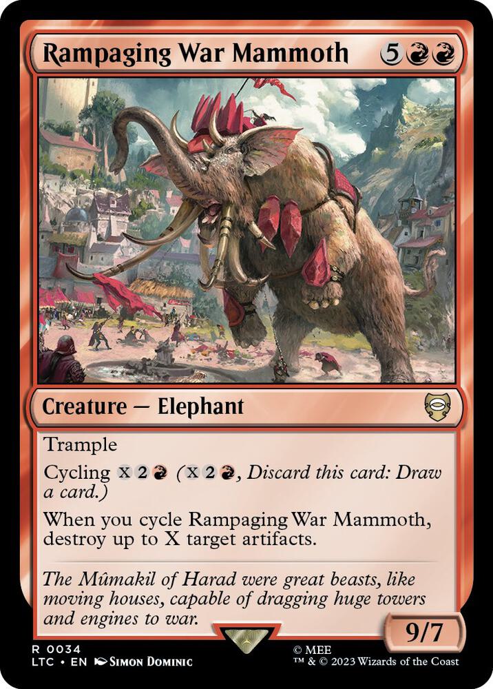 Rampaging War Mammoth 34 card from Commander: The Lord of the Rings: Tales of Middle-earth