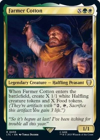 Farmer Cotton 55 card from Commander: The Lord of the Rings: Tales of Middle-earth