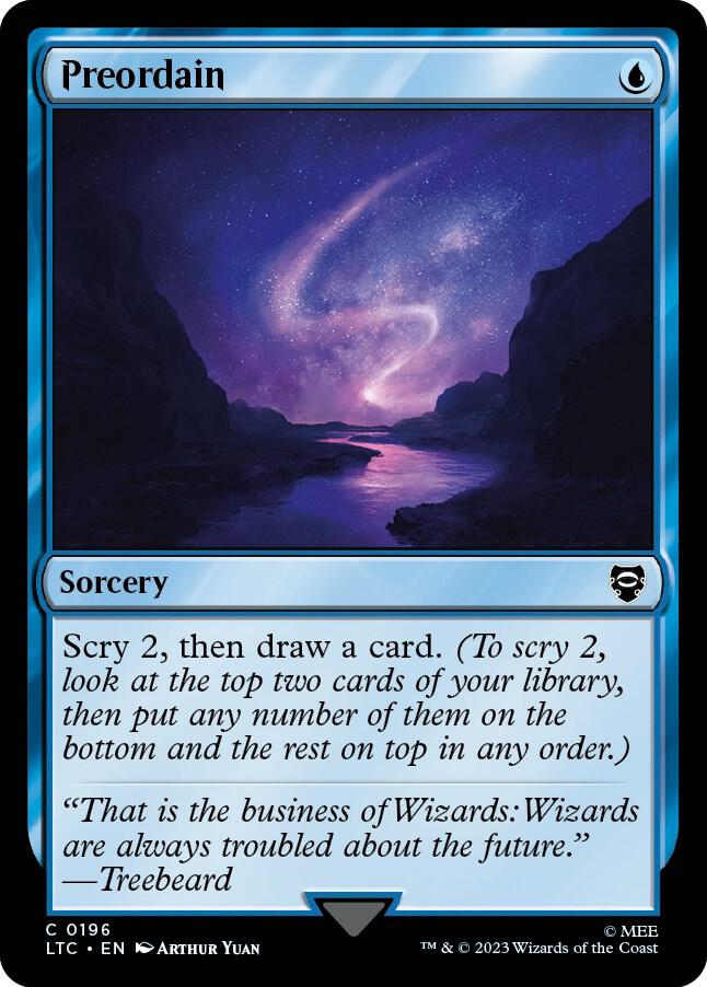 Preordain 196 card from Commander: The Lord of the Rings: Tales of Middle-earth