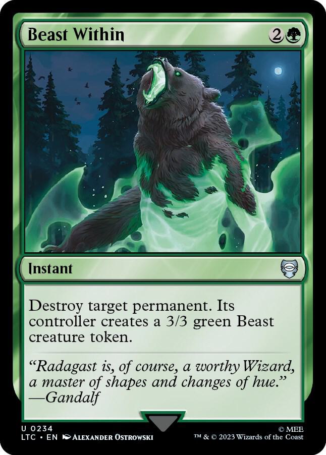 Beast Within 234 card from Commander: The Lord of the Rings: Tales of Middle-earth