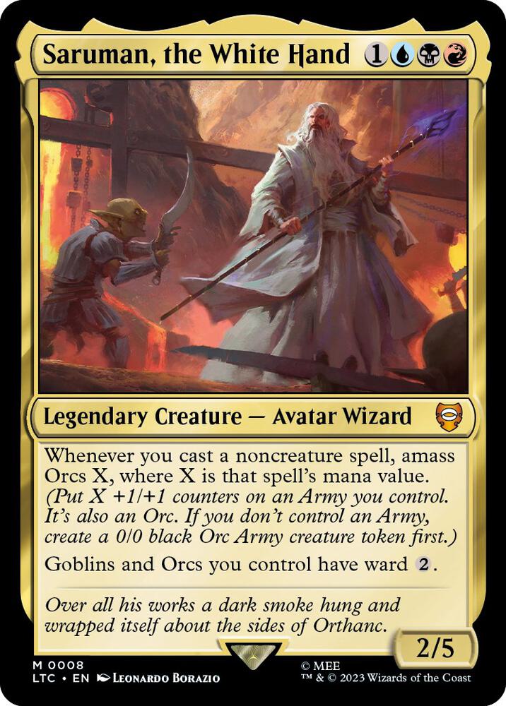 Saruman, the White Hand 8 card from Commander: The Lord of the Rings: Tales of Middle-earth