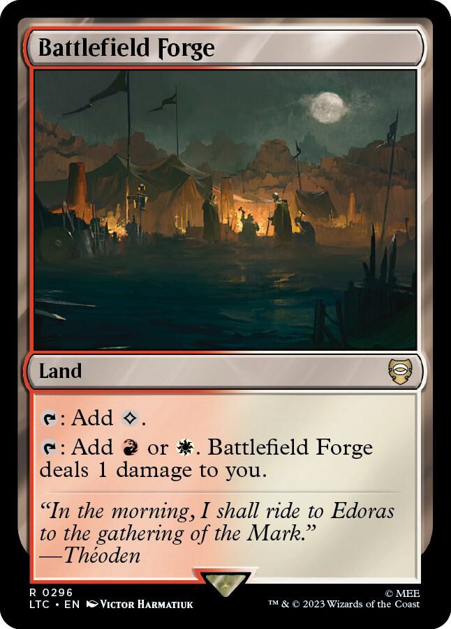 Battlefield Forge 296 card from Commander: The Lord of the Rings: Tales of Middle-earth