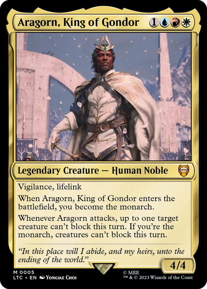 Aragorn, King of Gondor 5 card from Commander: The Lord of the Rings: Tales of Middle-earth