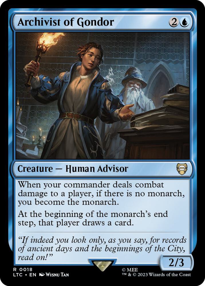 Archivist of Gondor 18 card from Commander: The Lord of the Rings: Tales of Middle-earth