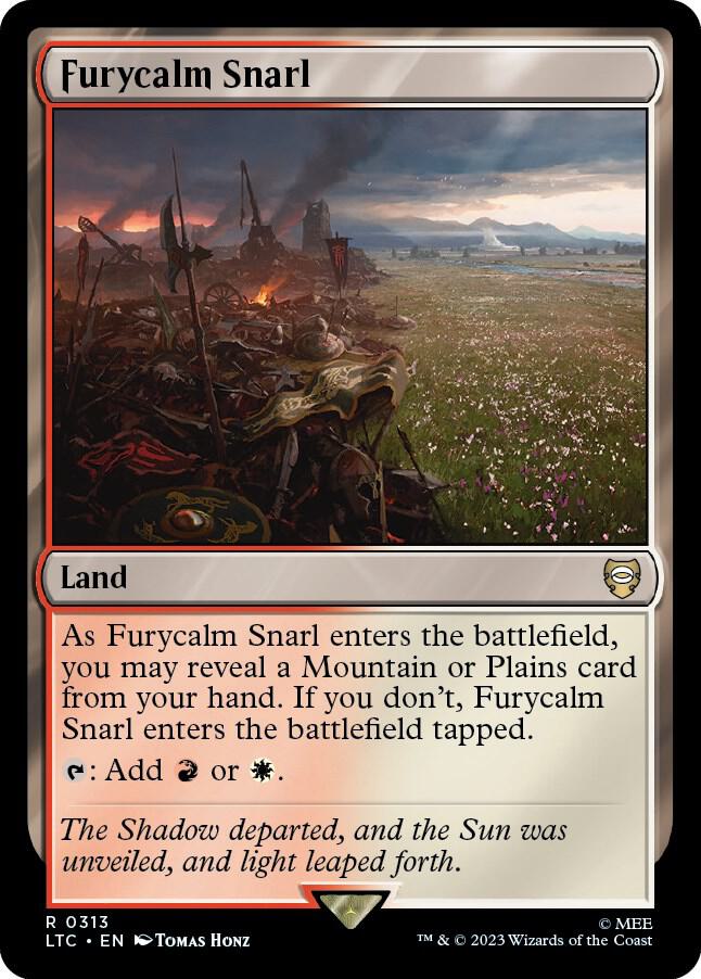 Furycalm Snarl 313 card from Commander: The Lord of the Rings: Tales of Middle-earth