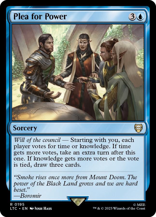 Plea for Power 195 card from Commander: The Lord of the Rings: Tales of Middle-earth