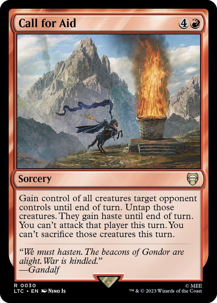 Call for Aid 30 card from Commander: The Lord of the Rings: Tales of Middle-earth