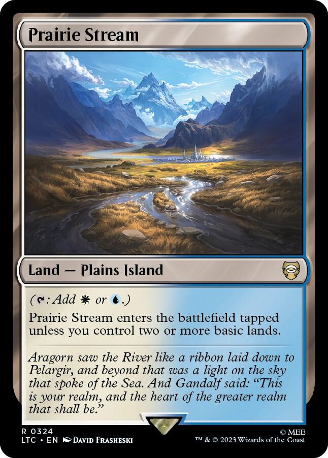 Prairie Stream 324 card from Commander: The Lord of the Rings: Tales of Middle-earth