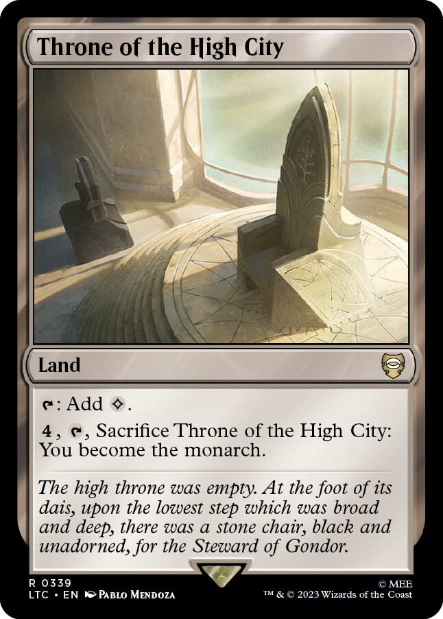 Throne of the High City 339 card from Commander: The Lord of the Rings: Tales of Middle-earth