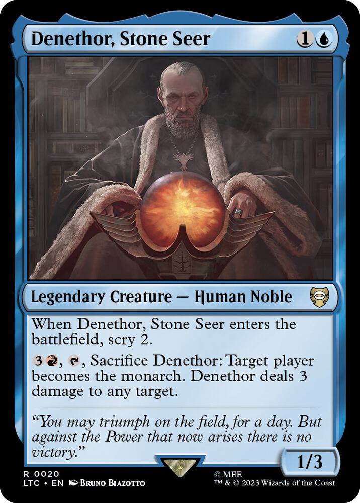 Denethor, Stone Seer 20 card from Commander: The Lord of the Rings: Tales of Middle-earth