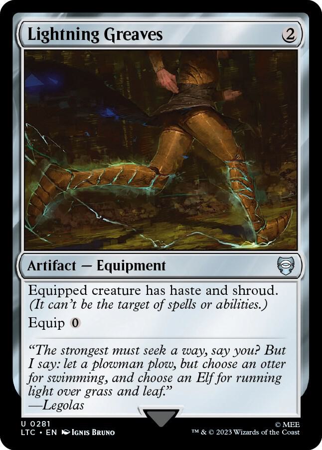 Lightning Greaves 281 card from Commander: The Lord of the Rings: Tales of Middle-earth