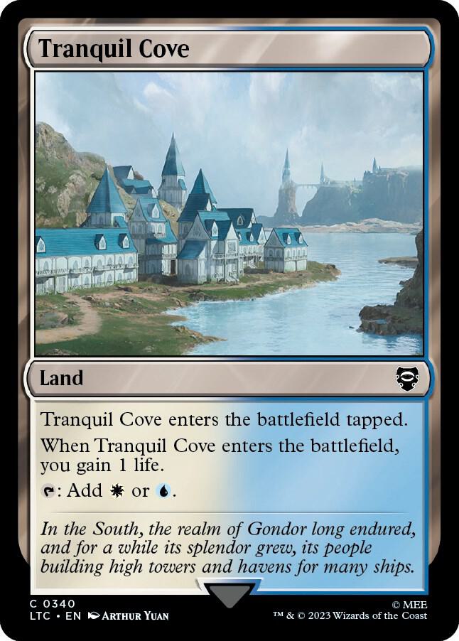 Tranquil Cove 340 card from Commander: The Lord of the Rings: Tales of Middle-earth