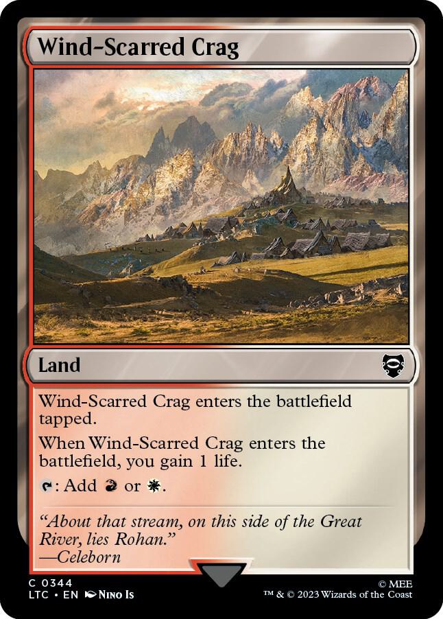 Wind-Scarred Crag 344 card from Commander: The Lord of the Rings: Tales of Middle-earth