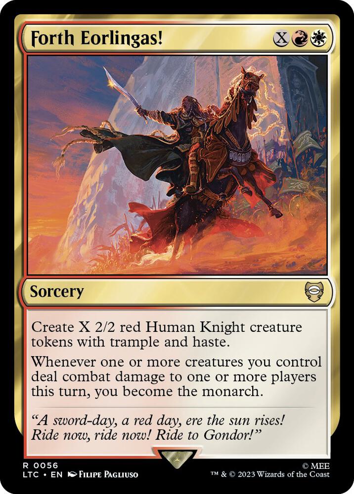 Forth Eorlingas! 56 card from Commander: The Lord of the Rings: Tales of Middle-earth