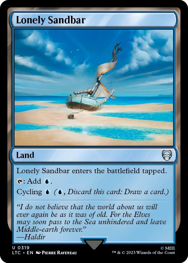 Lonely Sandbar 319 card from Commander: The Lord of the Rings: Tales of Middle-earth