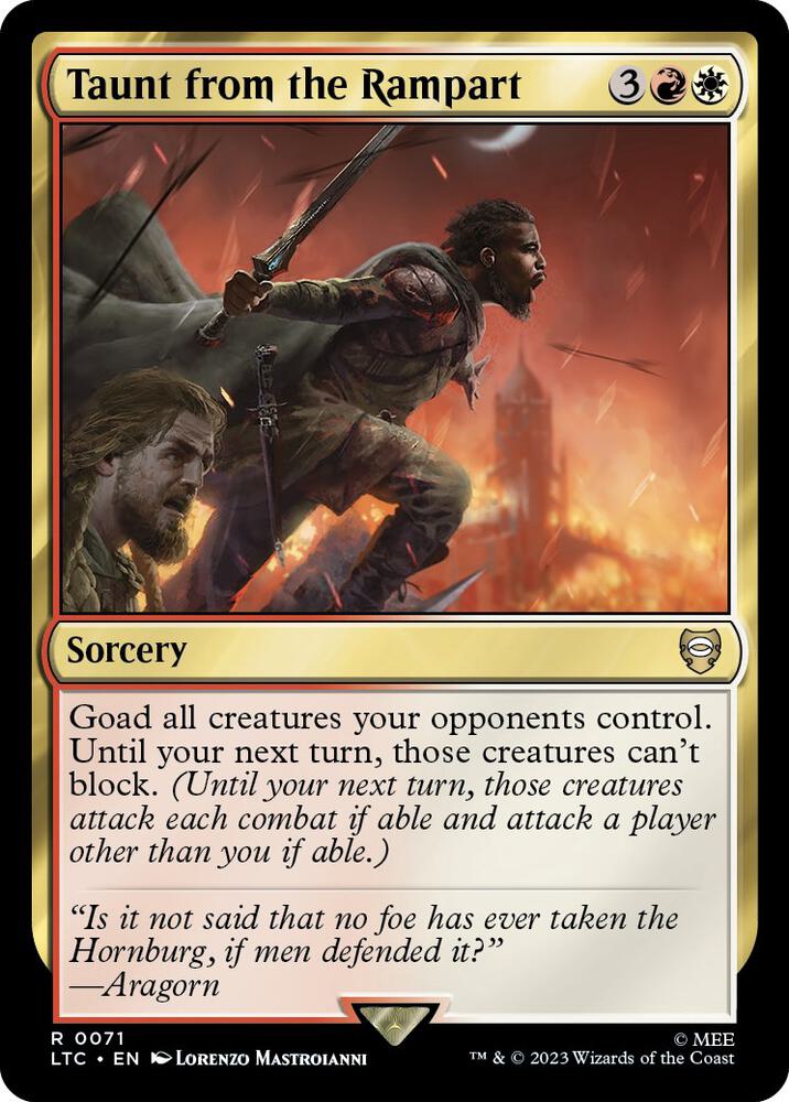 Taunt from the Rampart 71 card from Commander: The Lord of the Rings: Tales of Middle-earth