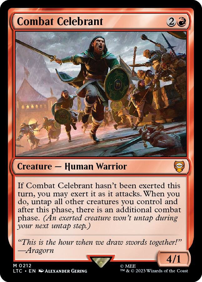 Combat Celebrant 212 card from Commander: The Lord of the Rings: Tales of Middle-earth