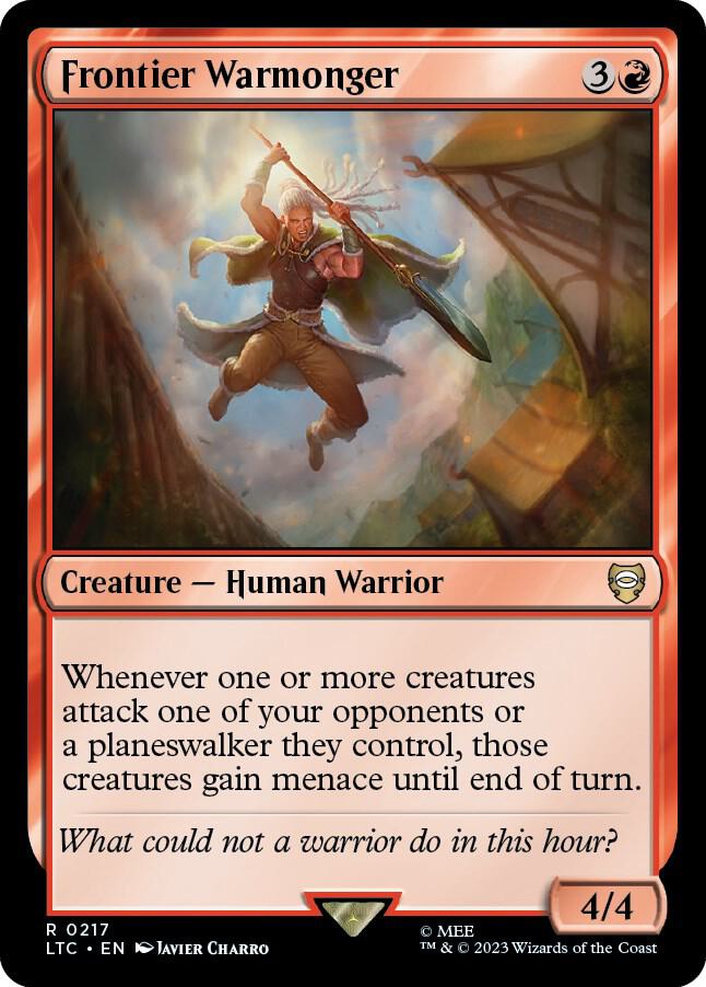 Frontier Warmonger 217 card from Commander: The Lord of the Rings: Tales of Middle-earth