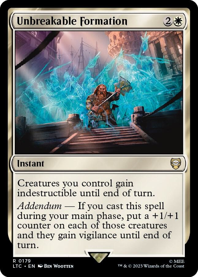 Unbreakable Formation 179 card from Commander: The Lord of the Rings: Tales of Middle-earth