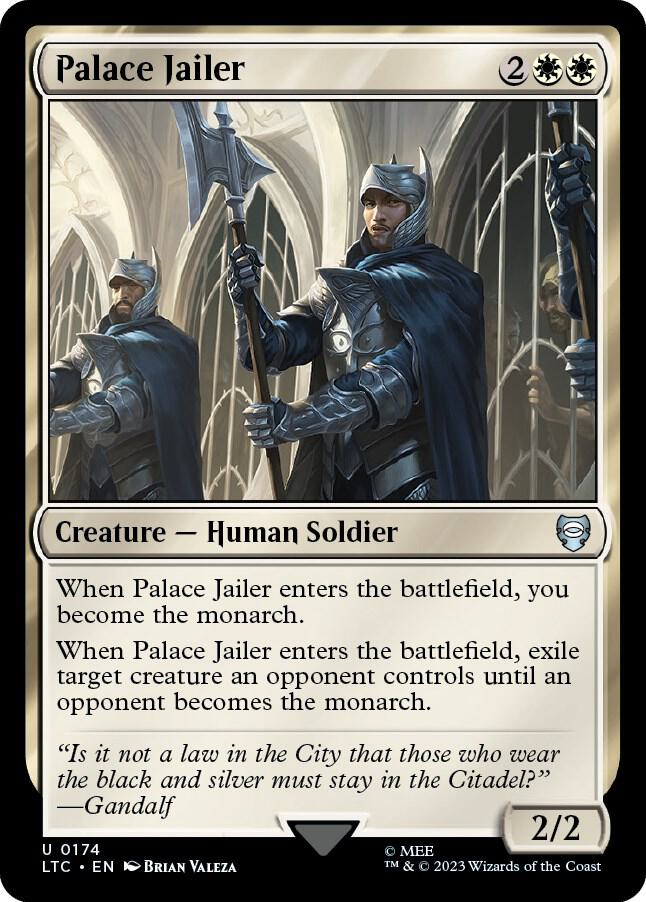 Palace Jailer 174 card from Commander: The Lord of the Rings: Tales of Middle-earth