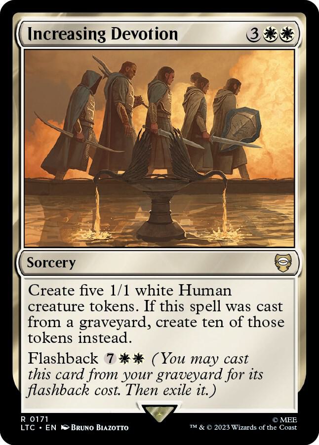Increasing Devotion 171 card from Commander: The Lord of the Rings: Tales of Middle-earth