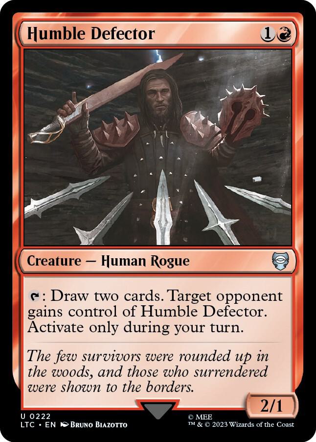 Humble Defector 222 card from Commander: The Lord of the Rings: Tales of Middle-earth